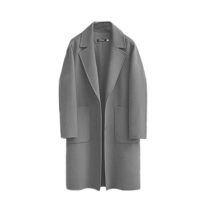 Autumn and winter women's double-sided woolen coat, European and American new long loose woolen coat, women's woolen coat