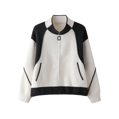 Small woolen coat, casual and versatile, loose and thick baseball jacket, short top