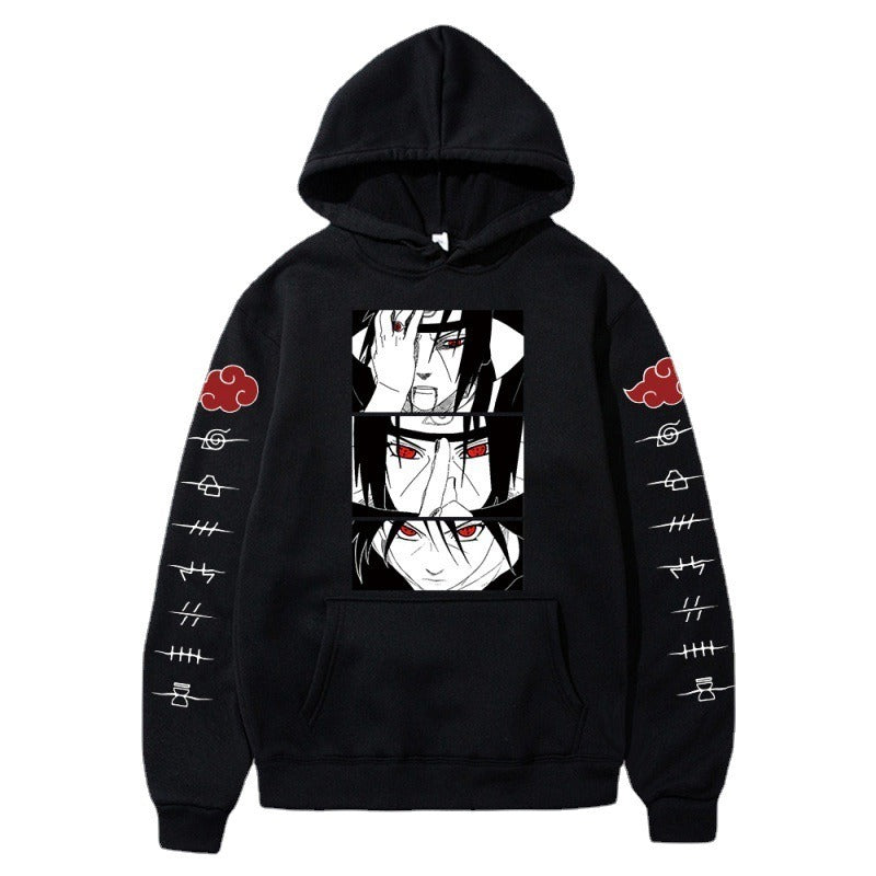 Naruto plush printed student hoodie for men's hoodie