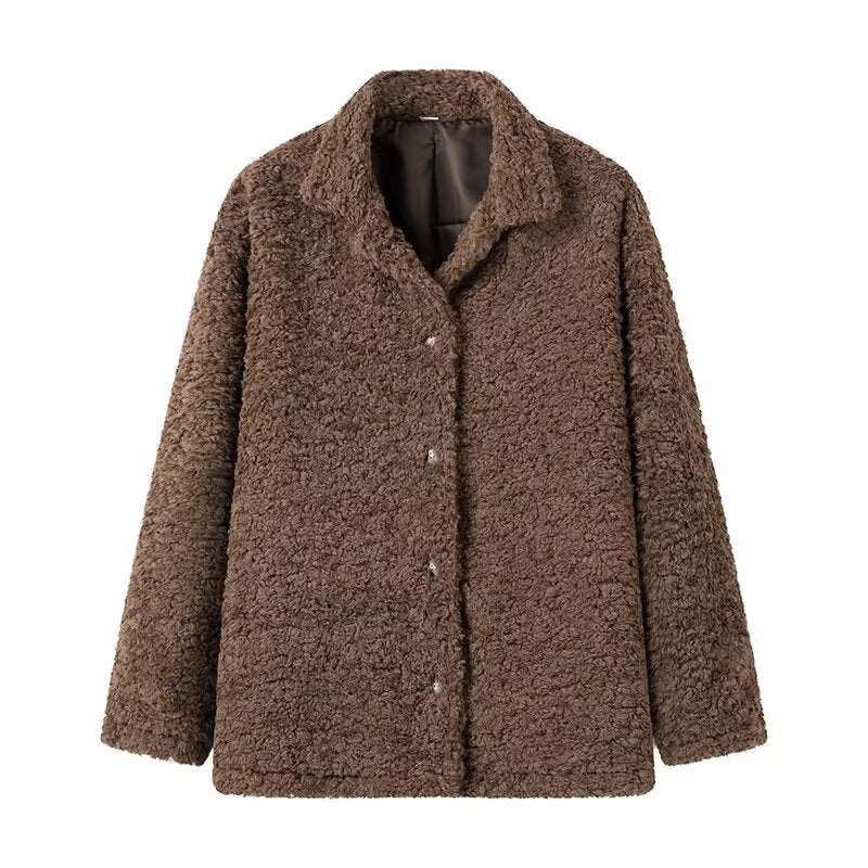 Autumn and Winter New Fashionable Warm and Western Style Loose Teddy Fluffy Loop Coat