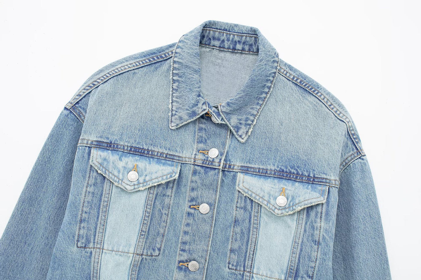 Spring Oversized Women's Denim Cropped Jackets Fashion Short Racing Jacket Female Pocket Bomber Jacket Chic Coats Streetwear