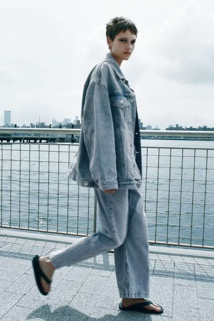 Fashion Loose Jacket Coat Vintage Loose Mid-waist Jeans Female Outerwear Chic Overshirt