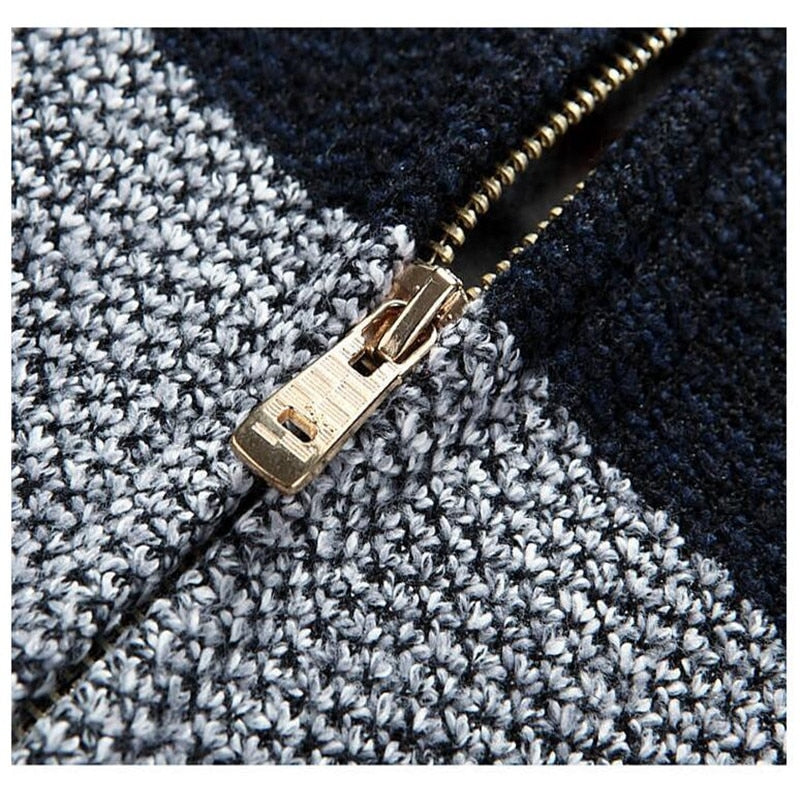 Winter Men's Jackets Thick Cardigan Coats Mens Brand Clothing Autumn Gradient knitted Zipper Coat