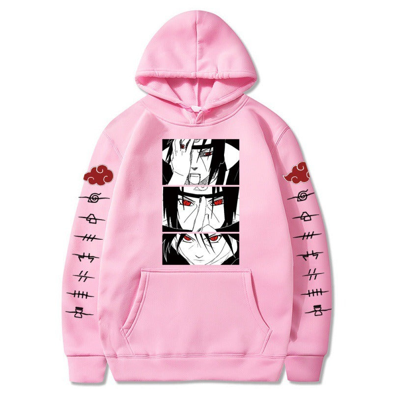 Naruto plush printed student hoodie for men's hoodie