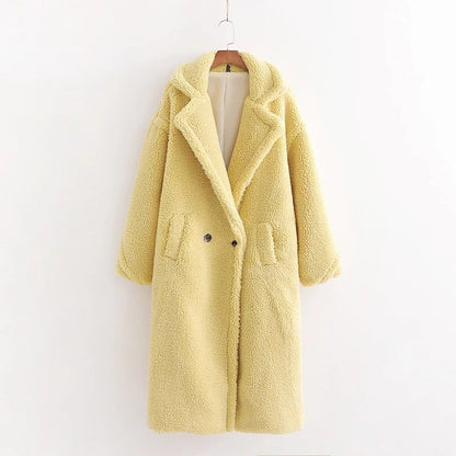 Women's cotton jacket, cotton jacket, women's European and American ins, winter thick and loose lapel lamb wool jacket