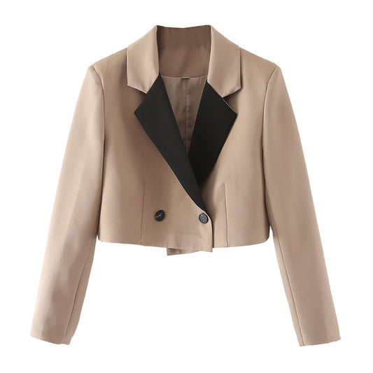 Women's Colorblock Cropped Blazer