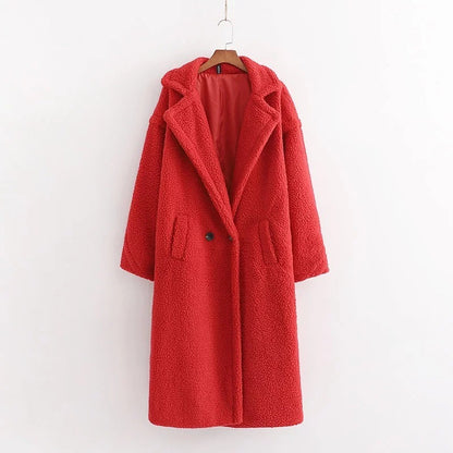 Women's cotton jacket, cotton jacket, women's European and American ins, winter thick and loose lapel lamb wool jacket