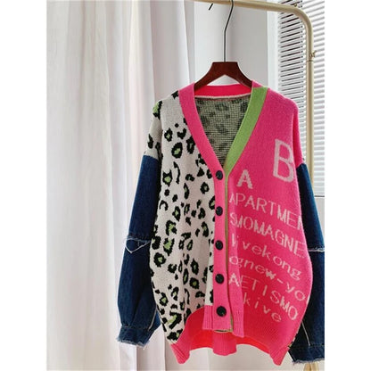 Inwoman Summer Sexy Casual Club Outfit For Women  Long Sleeve V Neck One Button Leopard Print Coat Pink Streetwear Jacket