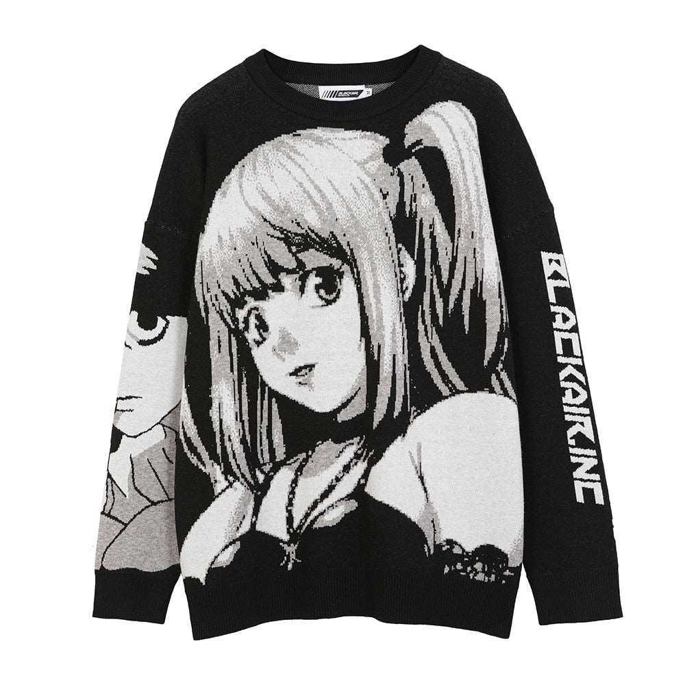 Knitted Harajuku Winter Clothes Women Oversized Sweaters Long Sleeve Top Gothic Fashion Japanese Kawaii Cartoon Streetwear