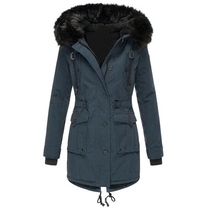 Thickened women's cotton jacket, women's cotton jacket, winter coat, parka jacket, fur collar jacket, winter coat