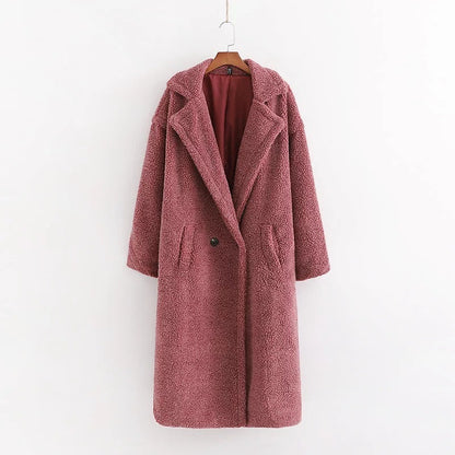 Women's cotton jacket, cotton jacket, women's European and American ins, winter thick and loose lapel lamb wool jacket