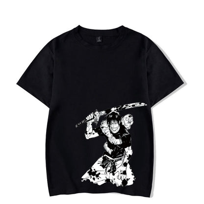 Anime Printed Streetwear Vintage Washed T-shirt Men Harajuku