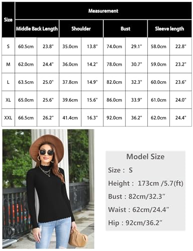 Sykooria Women's Winter Warm Knitted Pullover Turtleneck Long Sleeve Basic Simple Fashion Ribbed Sweater, white, Small