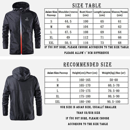 Spring Summer Mens Fashion Outerwear Windbreaker Men' S Thin Jackets Hooded Casual Sporting Coat Big Size