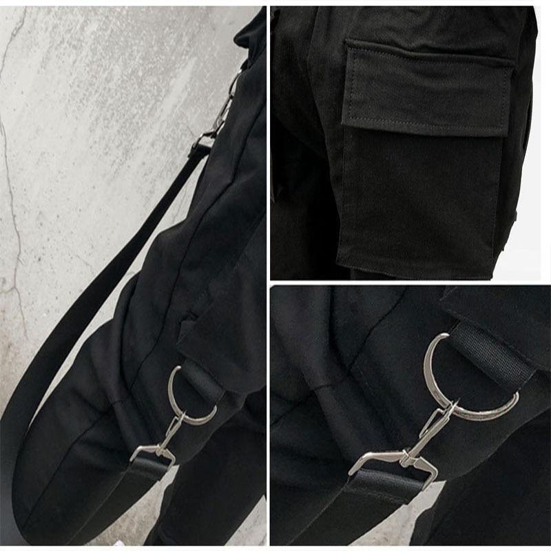 49Hot Side Pockets Chinos Men's Hip Hop Cargo Ripped Joggers Trousers