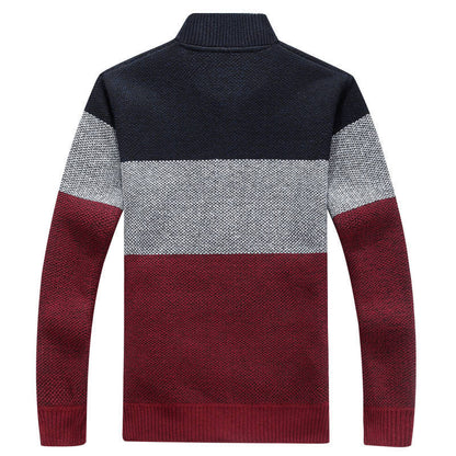 Winter Men's Jackets Thick Cardigan Coats Mens Brand Clothing Autumn Gradient knitted Zipper Coat