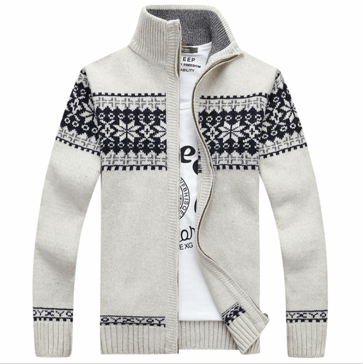 Autumn Winter Men's Sweater Coat  Jackets Men Zipper Knitted Thick Coat Warm Casual Knitwear Cardigan