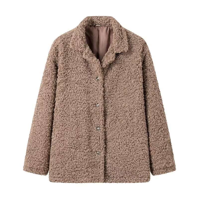 Autumn and Winter New Fashionable Warm and Western Style Loose Teddy Fluffy Loop Coat