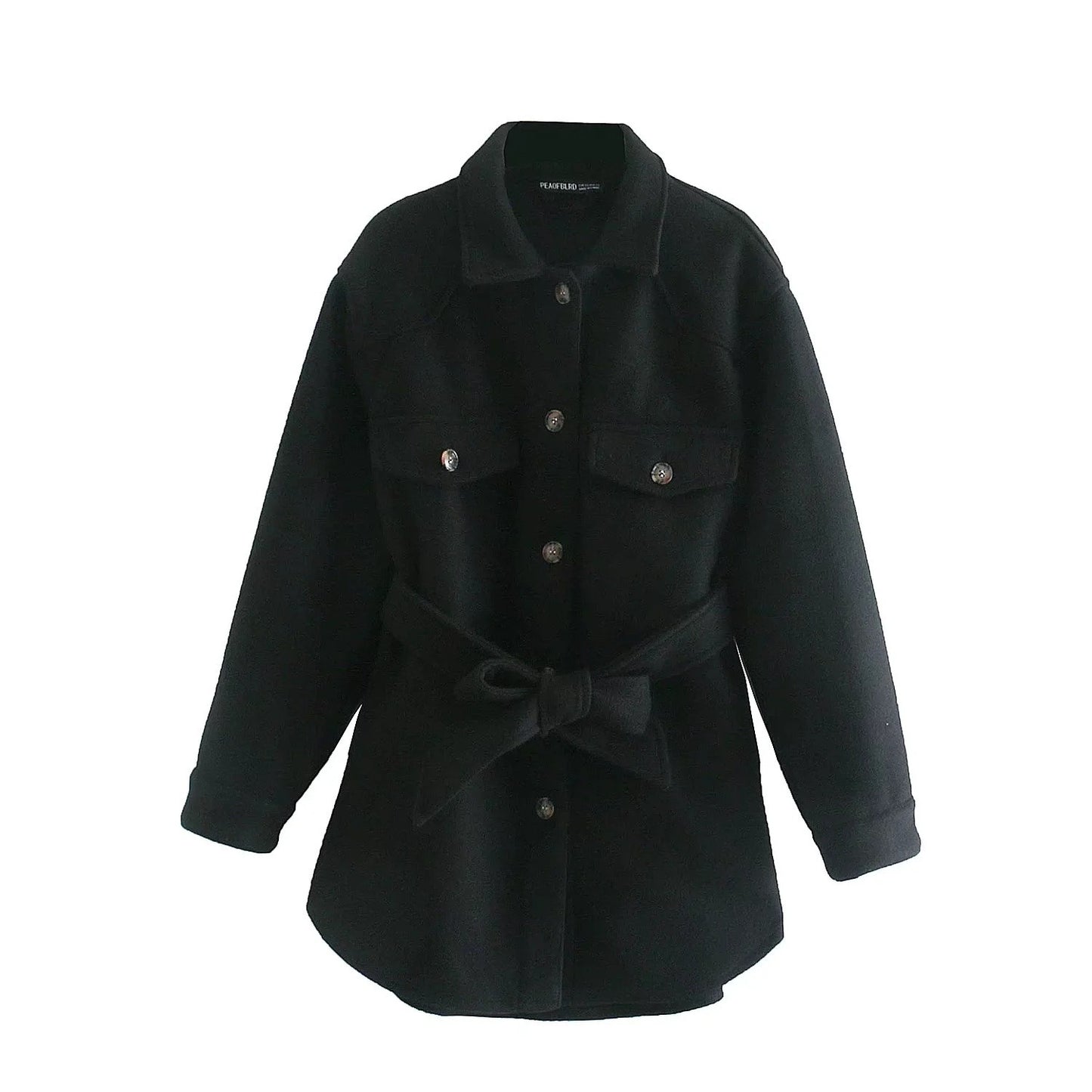 Winter New Fashion Hundred Pairs Belt Shirt Coat Women