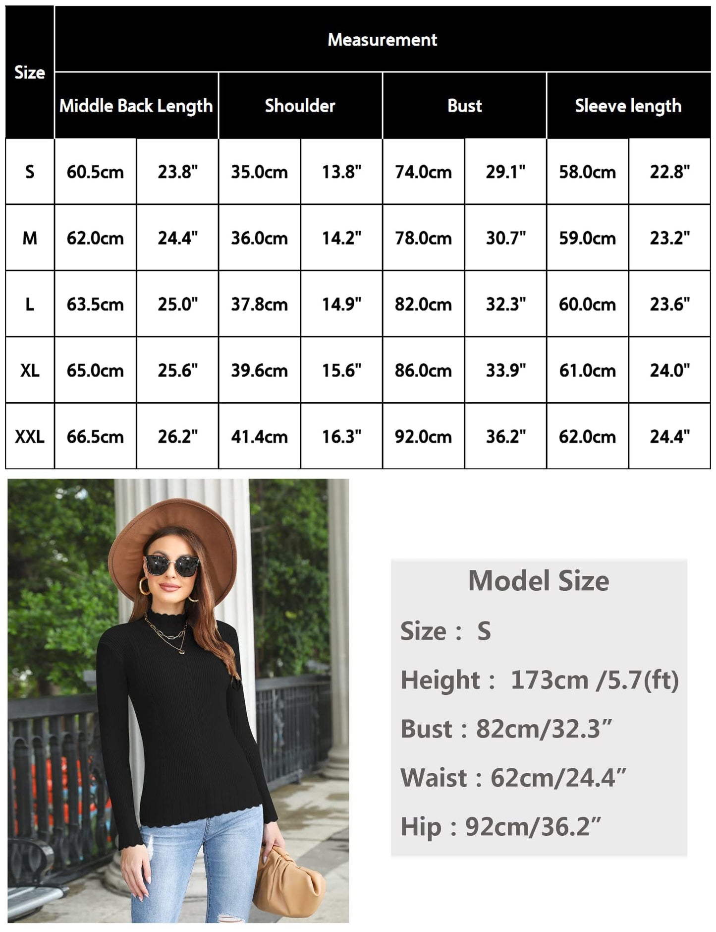 Sykooria Women's Winter Warm Knitted Pullover Turtleneck Long Sleeve Basic Simple Fashion Ribbed Sweater, white, Medium