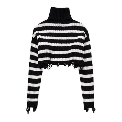 Woman Turtleneck Knitted Sweater Women Autumn Winter Long Sleeve Knit Cropped Sweaters For Women