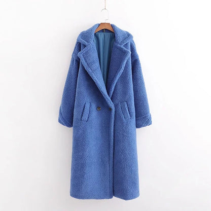 Women's cotton jacket, cotton jacket, women's European and American ins, winter thick and loose lapel lamb wool jacket