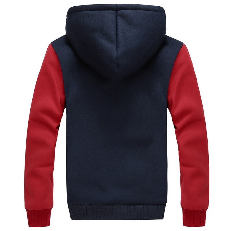 Men's Jackets Winter Plus Velvet Thickening Coat Hooded Sports Sweatshirt Male Baseball Uniform Jacket Zipper Male Hoodie