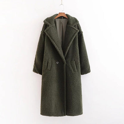 Women's cotton jacket, cotton jacket, women's European and American ins, winter thick and loose lapel lamb wool jacket