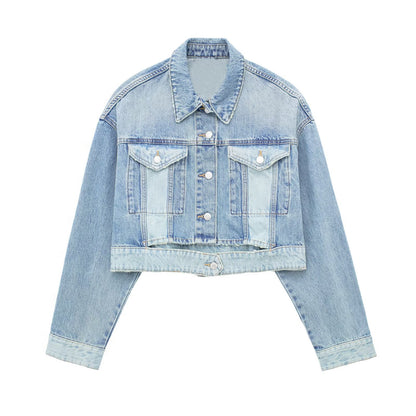 Spring Oversized Women's Denim Cropped Jackets Fashion Short Racing Jacket Female Pocket Bomber Jacket Chic Coats Streetwear