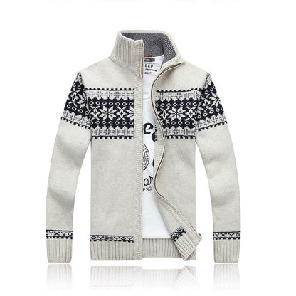 Autumn Winter Men's Sweater Coat  Jackets Men Zipper Knitted Thick Coat Warm Casual Knitwear Cardigan