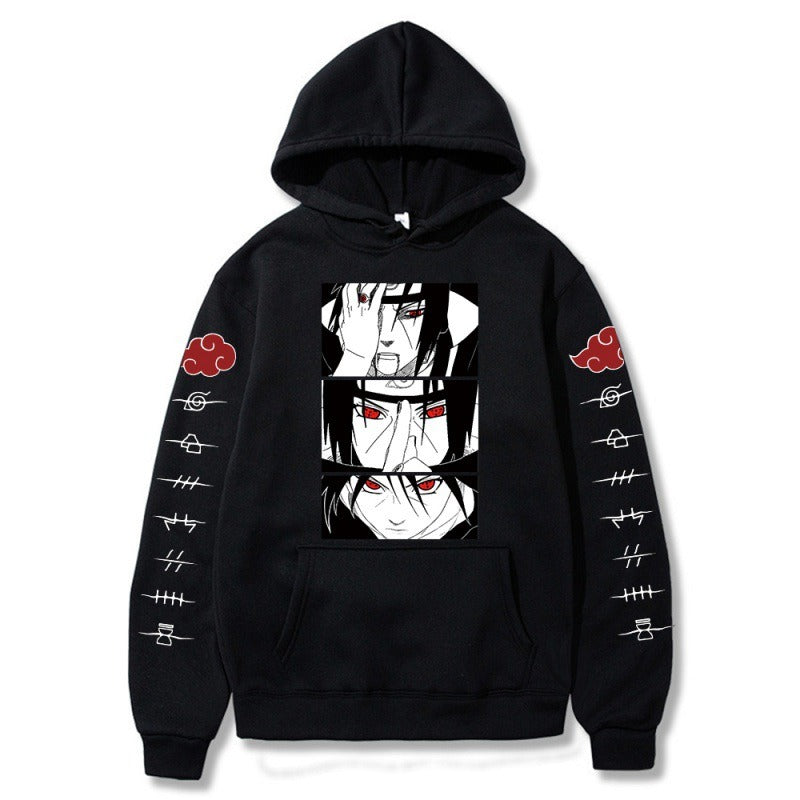 Naruto plush printed student hoodie for men's hoodie