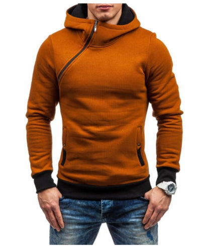 Hoodie Oblique Zipper Solid Color Hoodies Men Fashion Tracksuit Male Sweatshirt Hoody Mens Purpose Tour