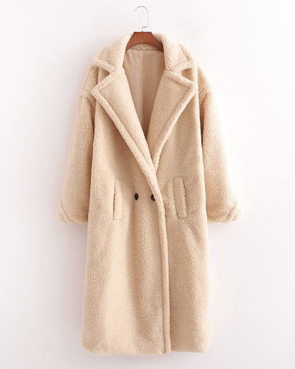 Women's cotton jacket, cotton jacket, women's European and American ins, winter thick and loose lapel lamb wool jacket