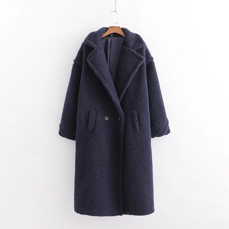 Women's cotton jacket, cotton jacket, women's European and American ins, winter thick and loose lapel lamb wool jacket