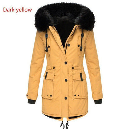 Thickened women's cotton jacket, women's cotton jacket, winter coat, parka jacket, fur collar jacket, winter coat