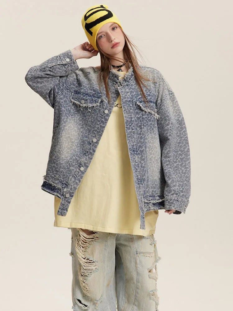 Women's Jackets Stand Collar Single Breasted Long Sleeve Spotted Pattern Streetwear Coat Spring