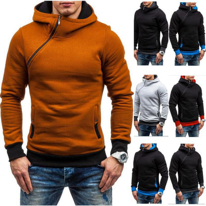 Hoodie Oblique Zipper Solid Color Hoodies Men Fashion Tracksuit Male Sweatshirt Hoody Mens Purpose Tour