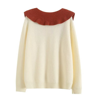 Autumn and Winter New Style Doll Neck Sweater Knitted Cardigan Women