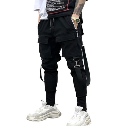 49Hot Side Pockets Chinos Men's Hip Hop Cargo Ripped Joggers Trousers