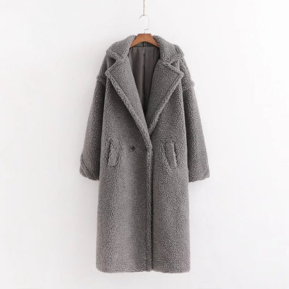 Women's cotton jacket, cotton jacket, women's European and American ins, winter thick and loose lapel lamb wool jacket