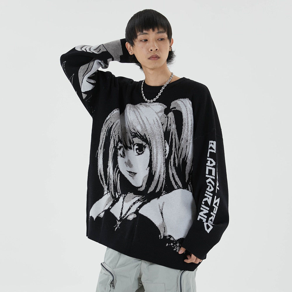 Knitted Harajuku Winter Clothes Women Oversized Sweaters Long Sleeve Top Gothic Fashion Japanese Kawaii Cartoon Streetwear